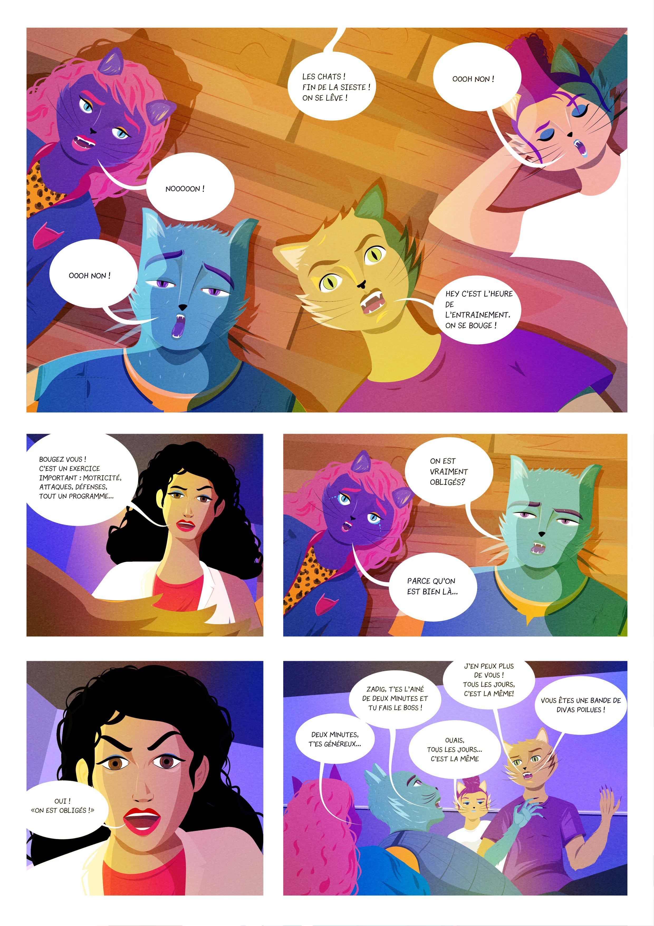 Une planche de la bande dessinée CATGANG
